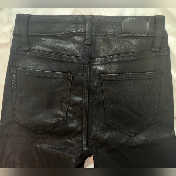 PAIGE GEMMA LEATHER-LIKE SKINNY LEG HIGH RISE JEANS 27 $229 - Picture 13 of 15